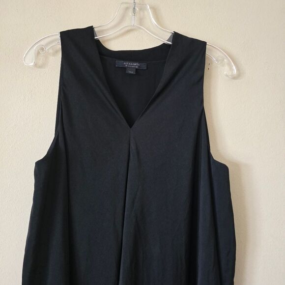 AllSaints Blaze Asymmetric Midi Dress | Black | Size US 4 / UK 8 / EU 36 - Picture 5 of 9